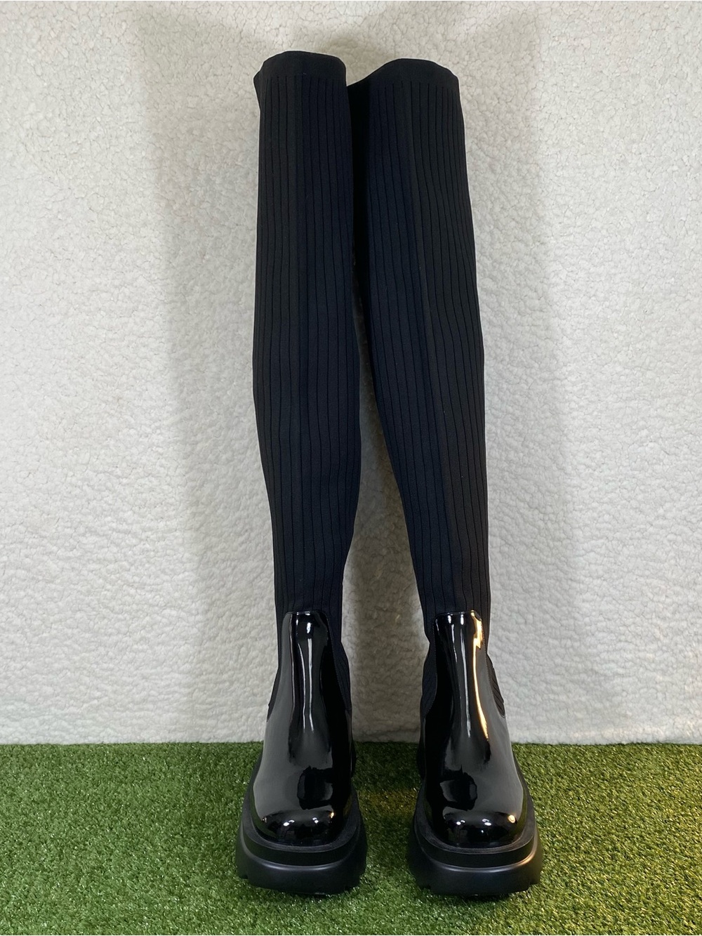 Margot Over The Knee Thigh High Stretch Rib-Knit Boots Women 11 BF540 Pull-On